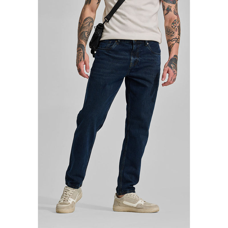 Snitch Navy Blue Baggy Fit Jeans (36)