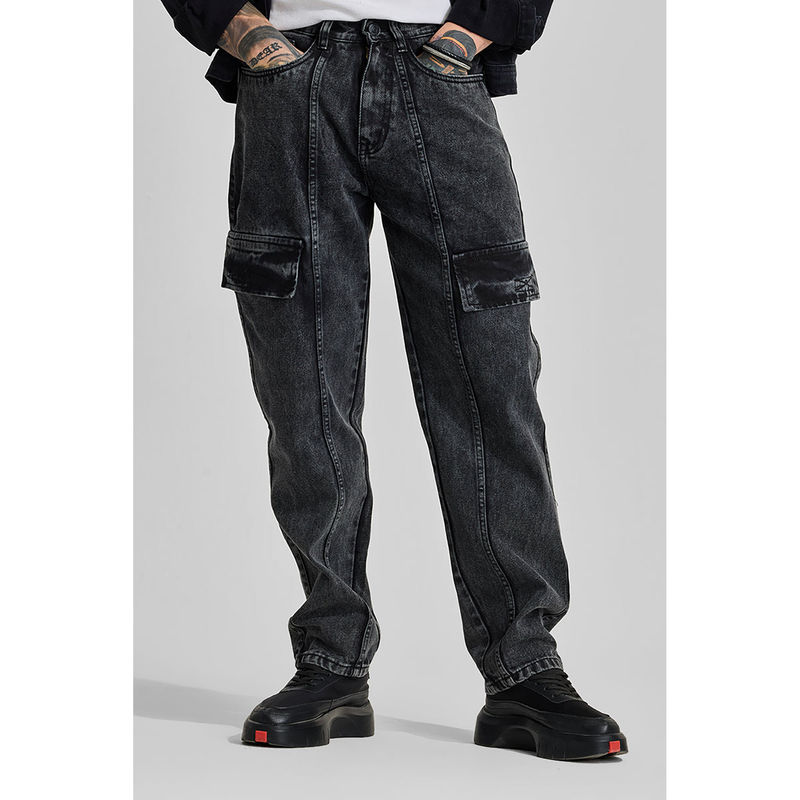 Snitch Charcoal Grey Regular Fit Jeans (36)