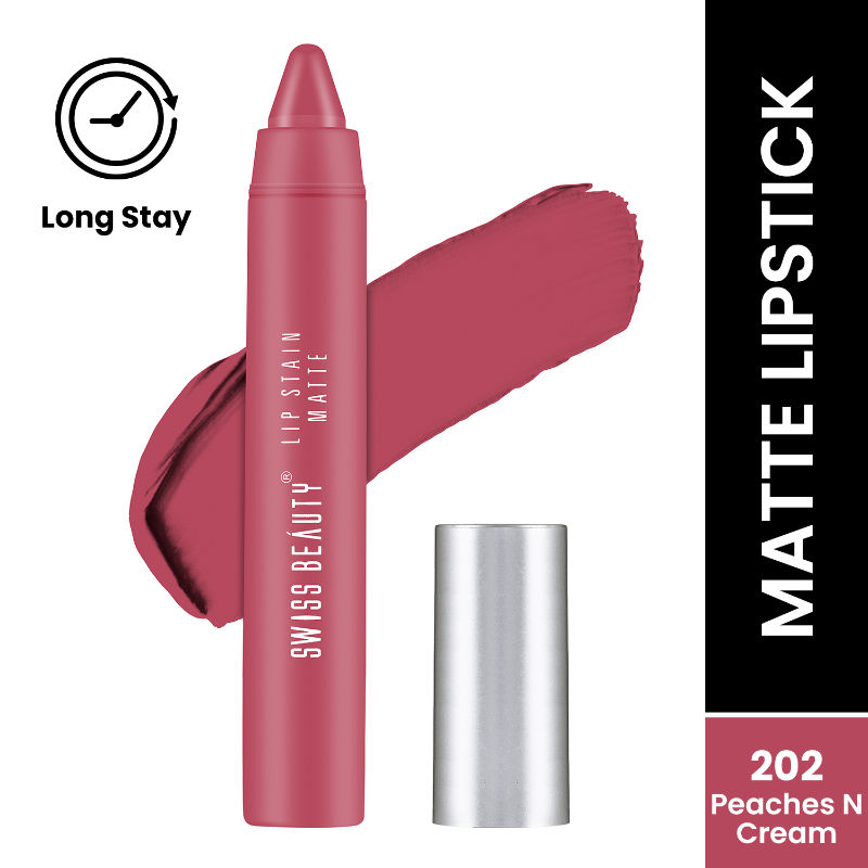 Swiss Beauty Lip Stain Matte Lipstick - 202 Peaches & Cream