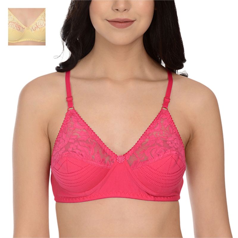 Mod & Shy Pack Of 2 Non-Padded Non Wired Basic Bra - Multi-Color (32B)