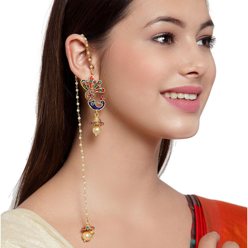Gold jhumka earrings with sahara deals