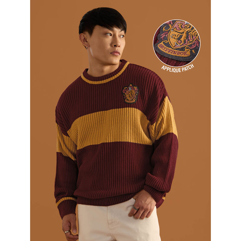 The Souled Store Official Harry Potter Lion's House Men Oversized Pullover Sweater (M)