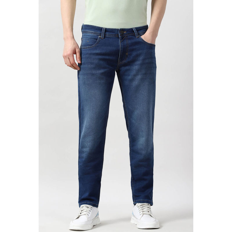 Peter England Men Blue Mid Wash Jeans (38)