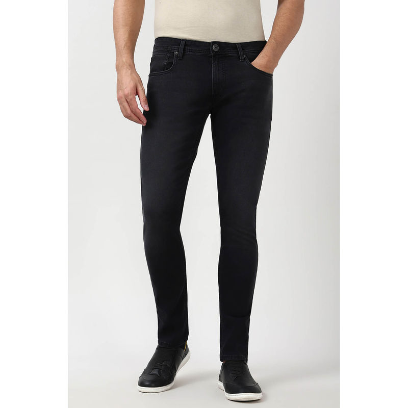 Peter England Men Black Light Wash Jeans (30)