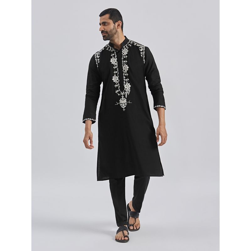 Vastramay Men Viscose Embroidered Kurta with Trouser (Set of 2) (42)