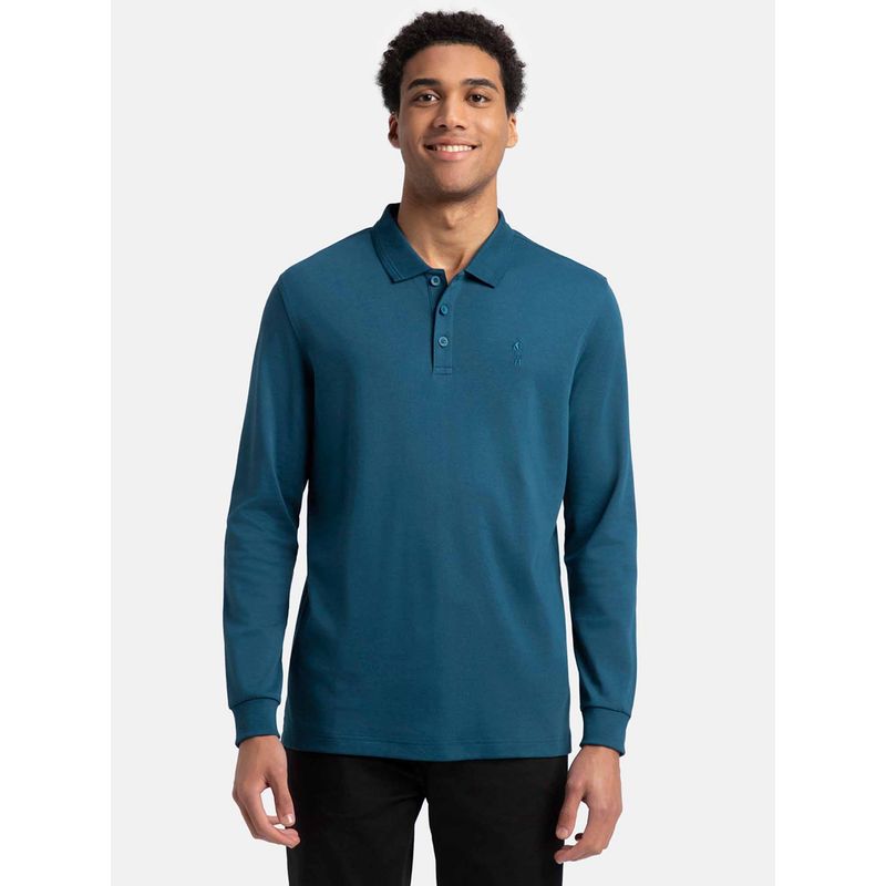 Buy Jockey 3914 Men Wine Super Combed Cotton Rich Solid Full Sleeve Polo T Shirt Online