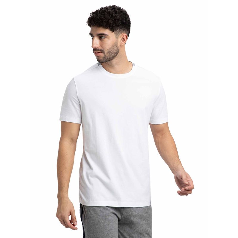 Jockey Am69 Men White Super Combed Cotton Round Neck Half Sleeve T-Shirt (2XL)