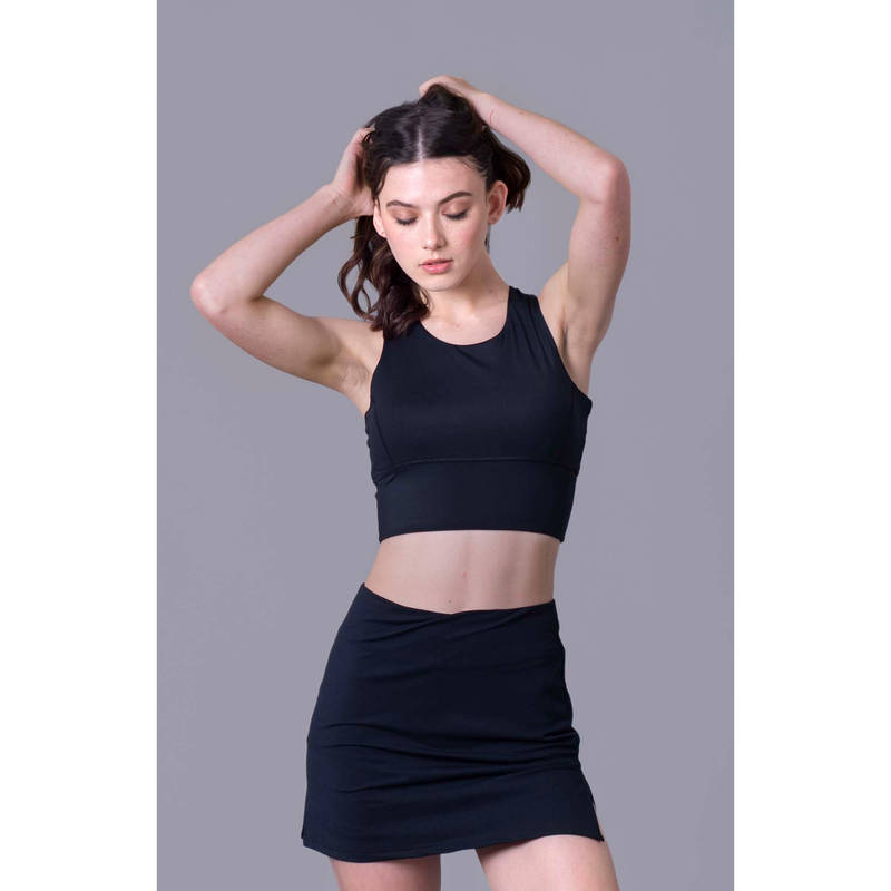 Keepfit Women Black Polyester Top with Bottom (XS)