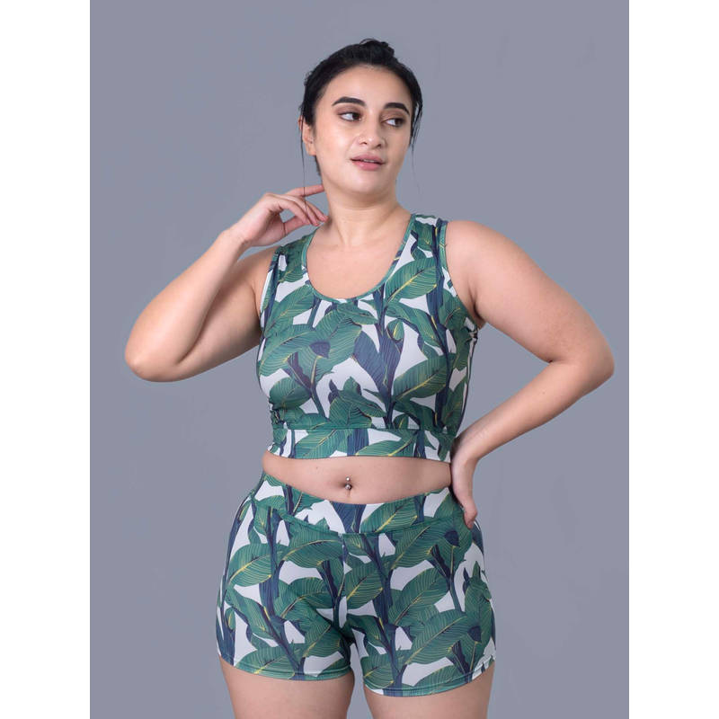 Keepfit Women Green Polyester Top with Bottom (XS)
