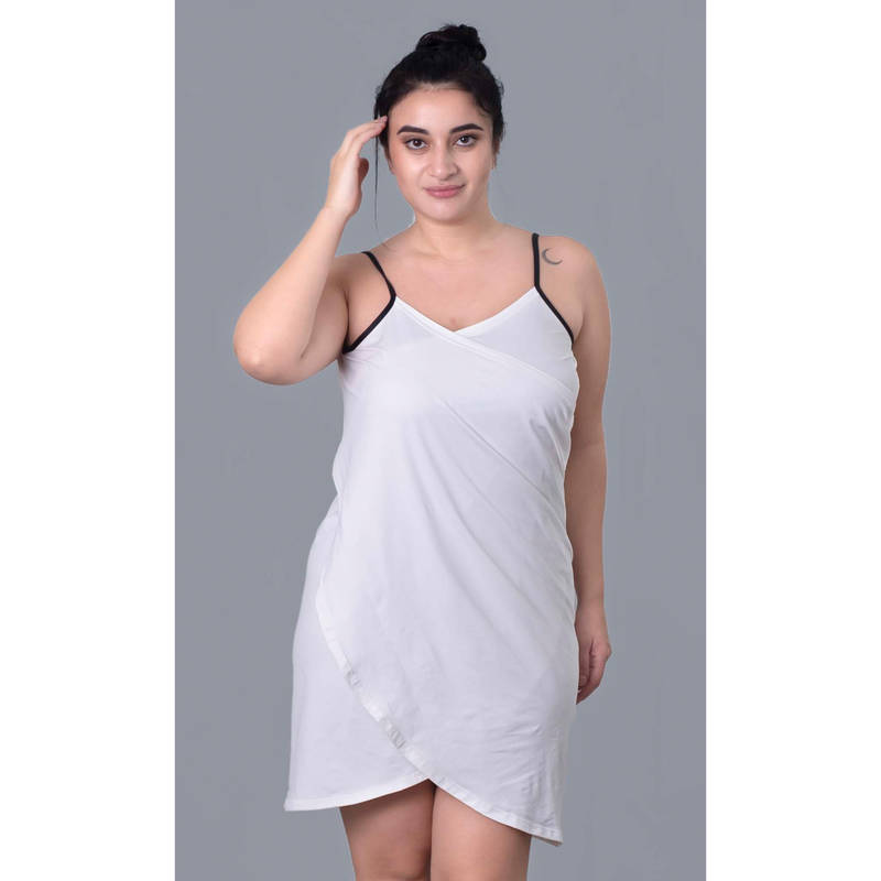 Keepfit Women White Polyester Swim Dress (XS)