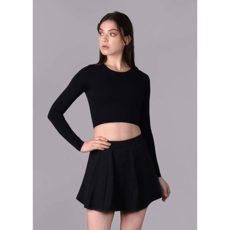 Keepfit Women Black Polyester Top with Bottom (XL)