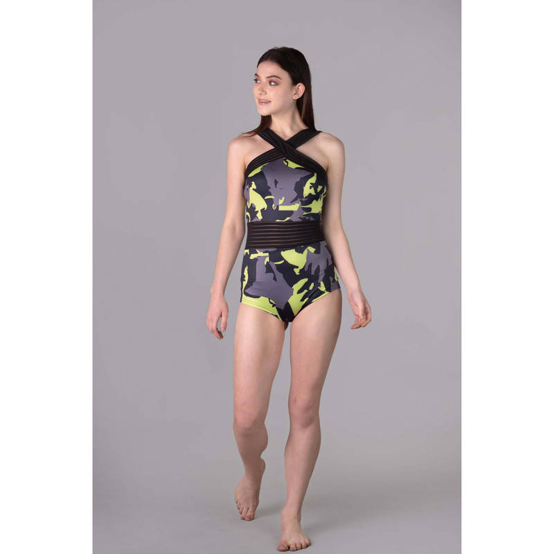 Keepfit Women Green Polyester Swimsuit (XS)