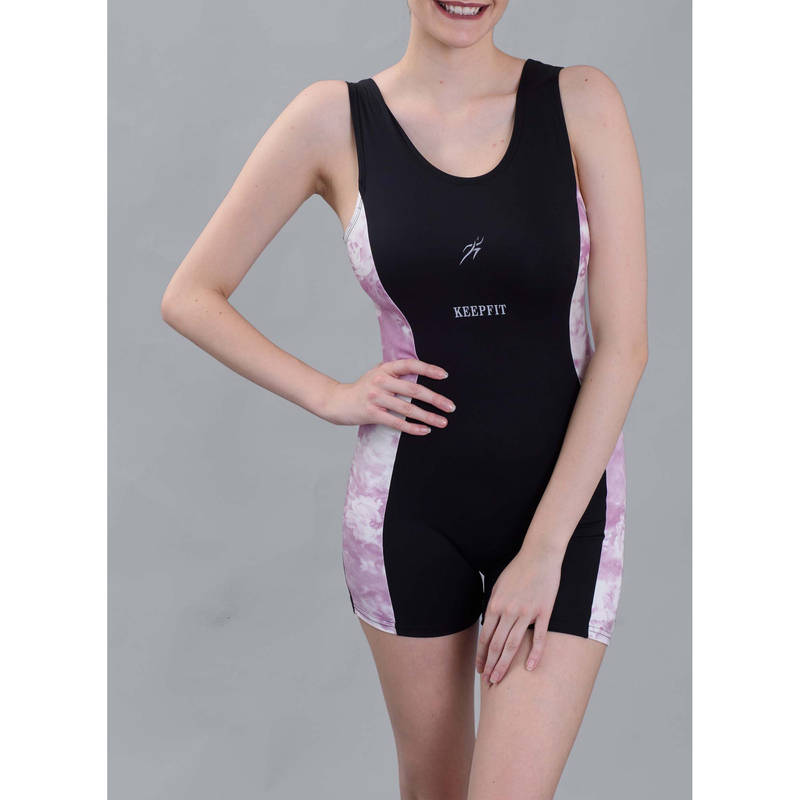 Keepfit Women Purple Poly/Spandex Swimsuit (L)