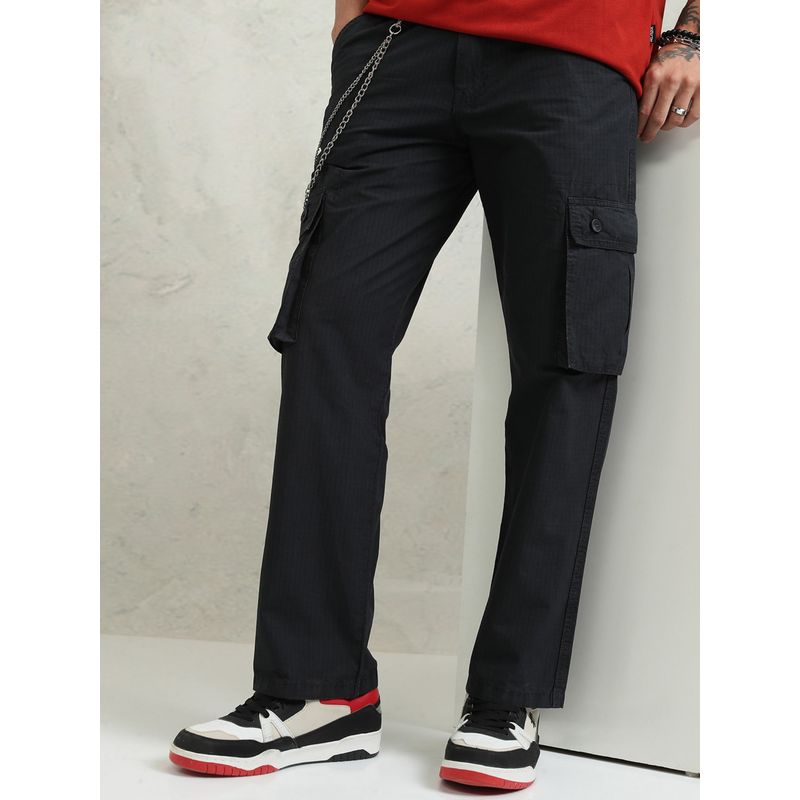 HIGHLANDER Men's Black Oyster Cargo Trouser (30)