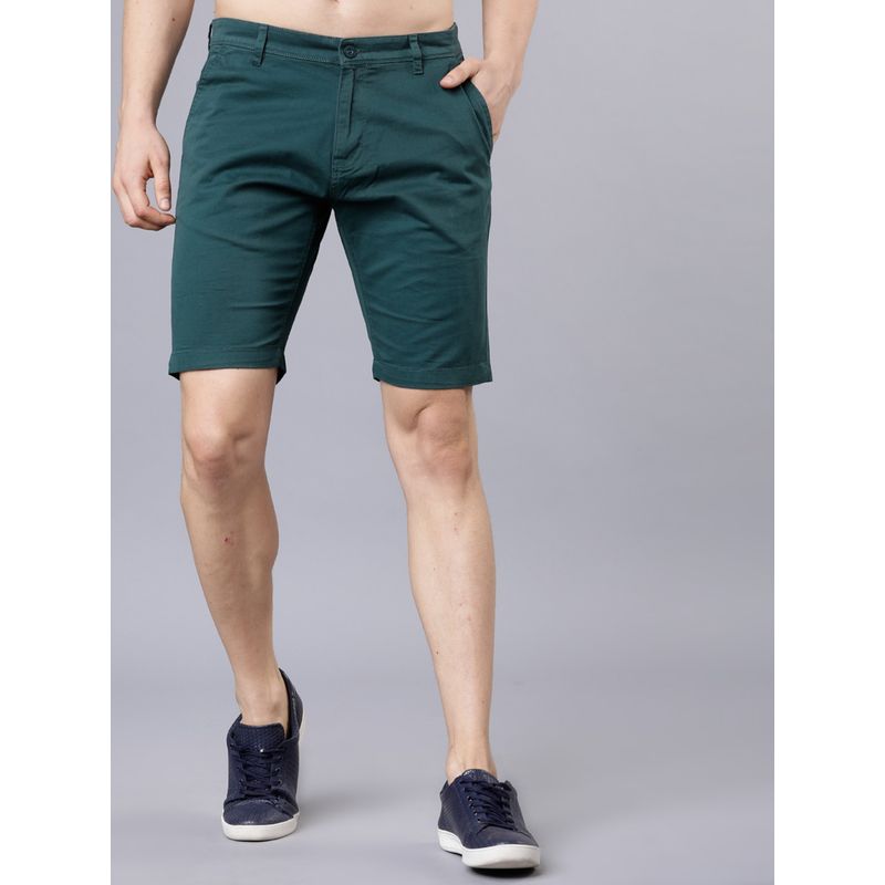 HIGHLANDER Men's Dark Teal Slim Fit Shorts (32)
