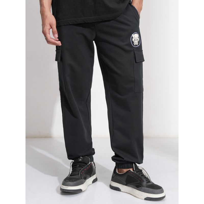 HIGHLANDER Men's Black Panther Relaxed Fit Cargo Joggers (28)