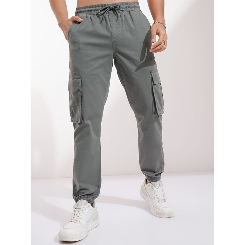 HIGHLANDER Men's Dark Grey Slim Fit Joggers (30)