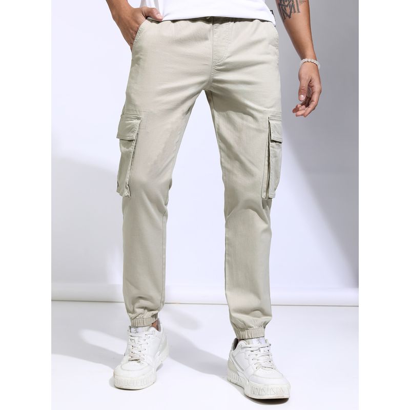 HIGHLANDER Men's Light Green Slim Fit Joggers (36)