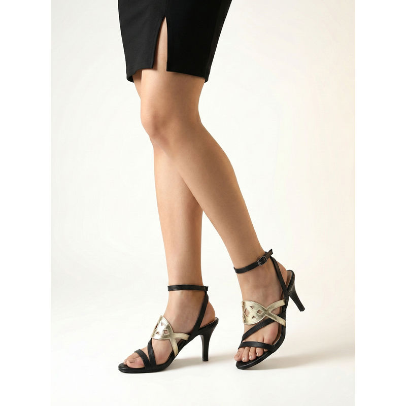 Chaal Chalan Black Aviva Heels (EURO 36)
