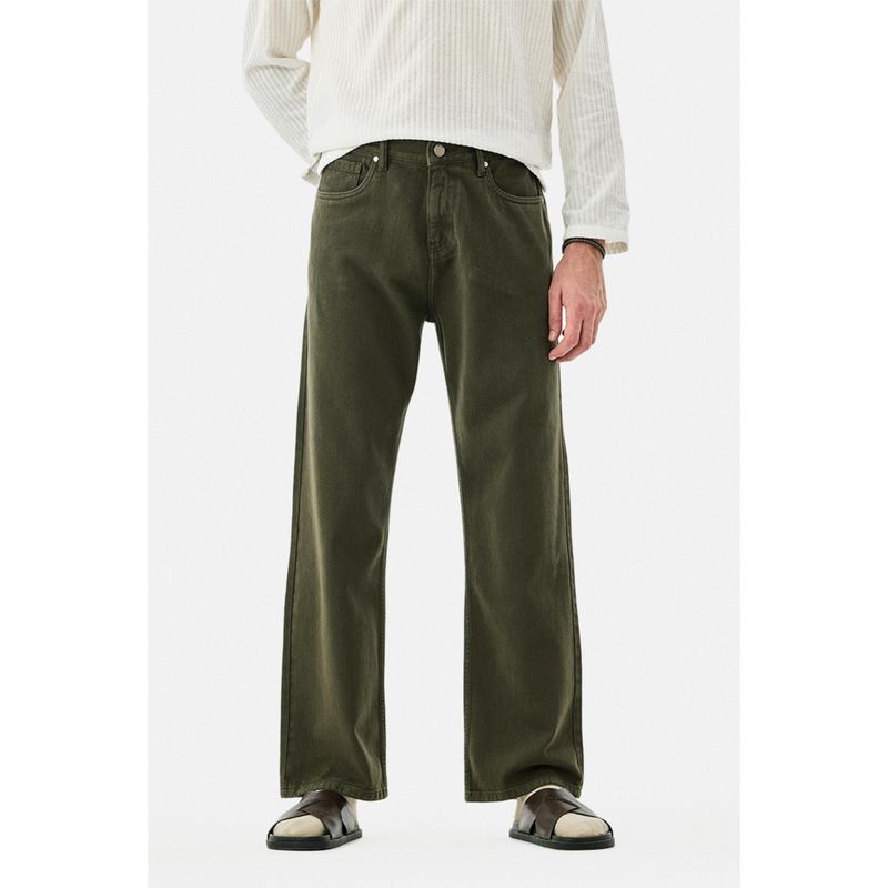 Snitch Green Denim Straight Casual Jeans for Men (30)