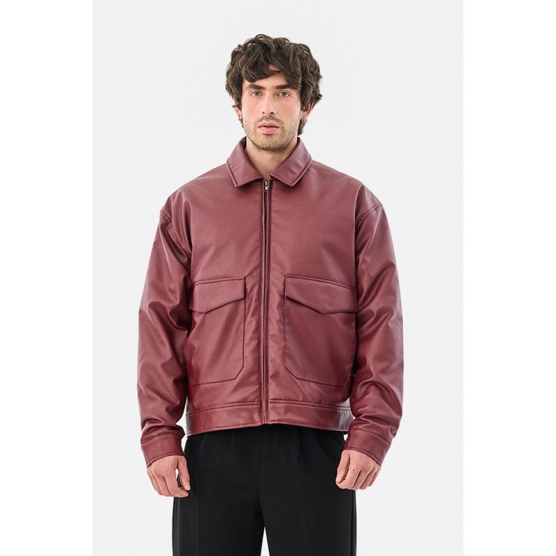 Snitch Maroon Solid Full Sleeves Relaxed Casual Jacket for Men (M)