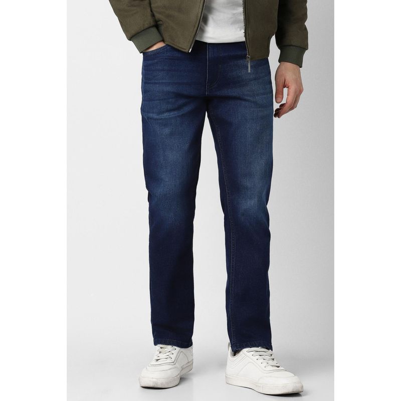 Peter England Men Navy Blue Light Wash Jeans (28)