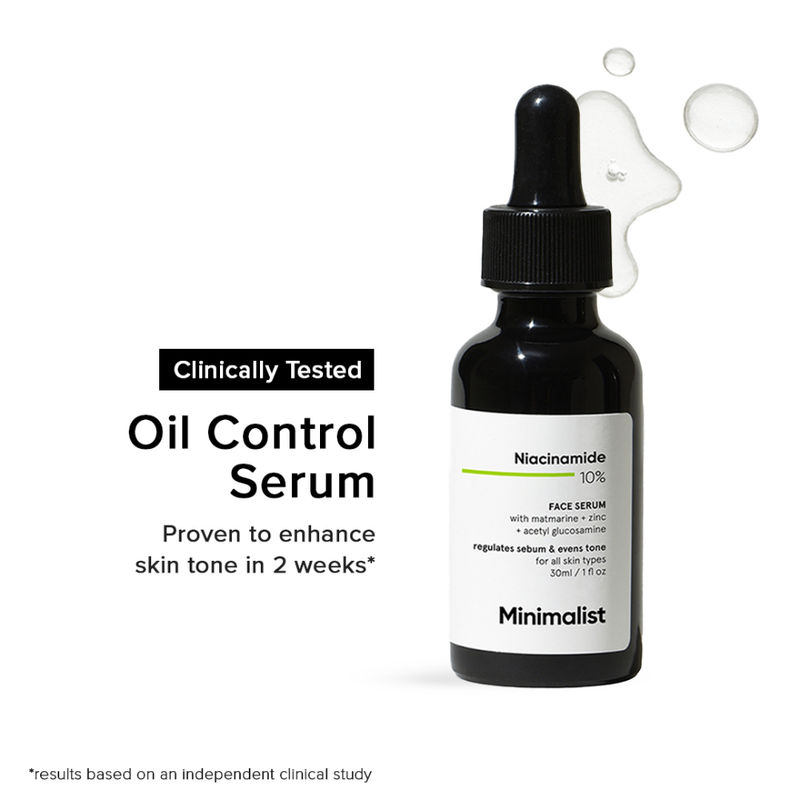 Minimalist 10% Niacinamide Face Serum With Matmarine + Zinc For Reducing Oil & Blemishes