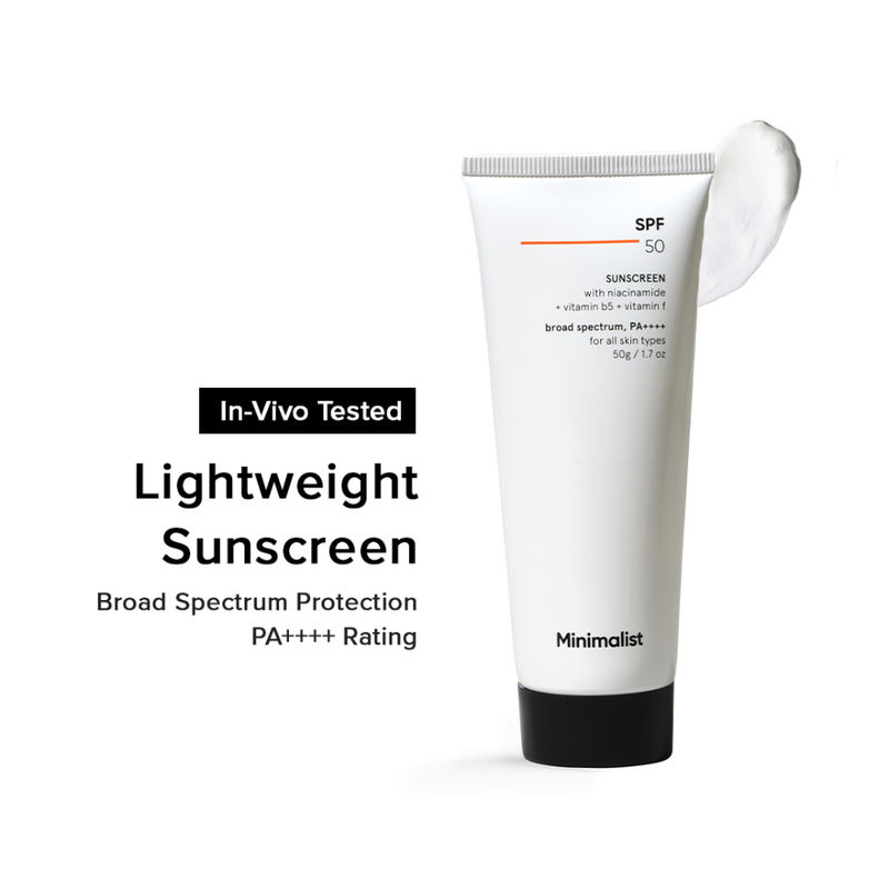 Minimalist SPF 50 PA++++ Sunscreen With Niacinamide - Lightweight & No White Cast For All Skin Types