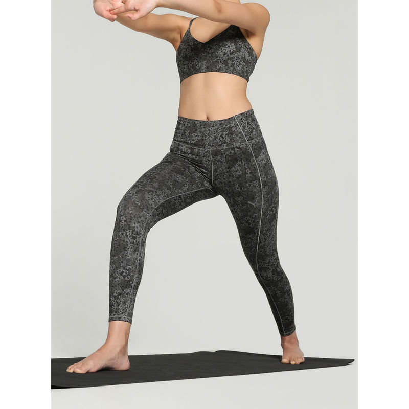 Puma STUDIO FOUNDATIONS AOP Womens Black Tights (L)