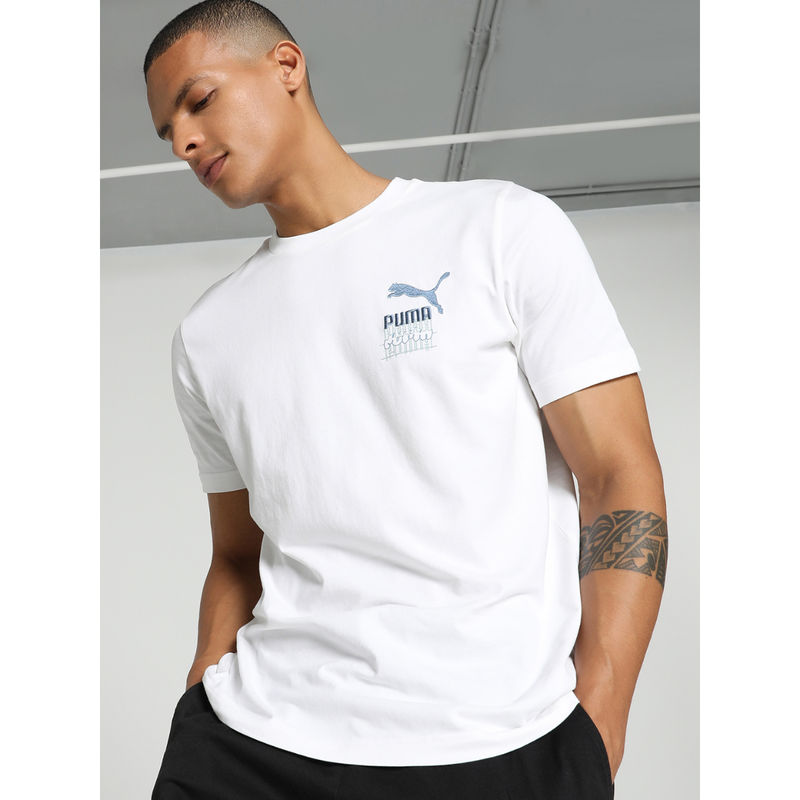 Puma ND LOVE Graphic Mens White T-Shirt (XS)