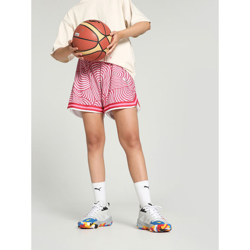 Puma Game Love Big Heart Womens Red Shorts (XL)