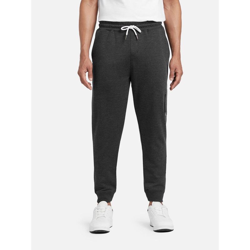 XYXX Mens Cotton Rich Solid Joggers with Zipper Pocket (M)