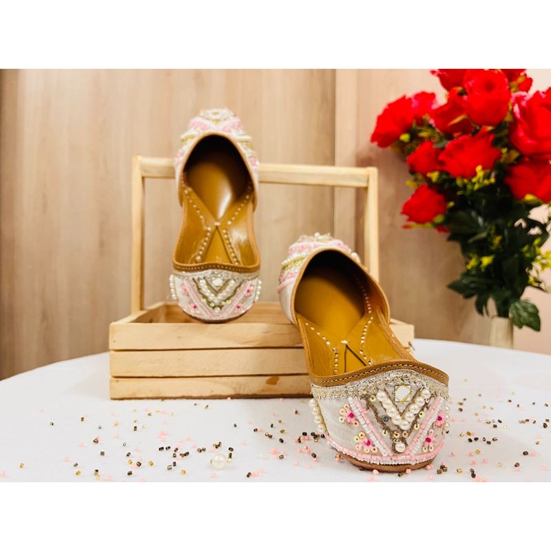 SassyHeer Paakizah Grey Embellished Juttis (EURO 36)