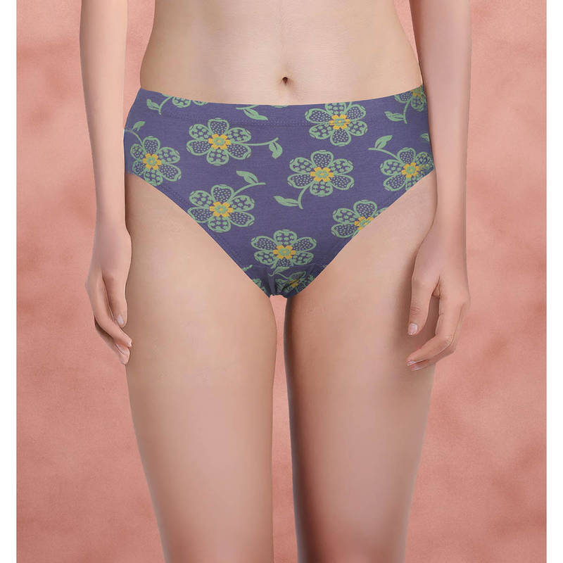 Shyaway Women Blue Floral1 Brief (M)