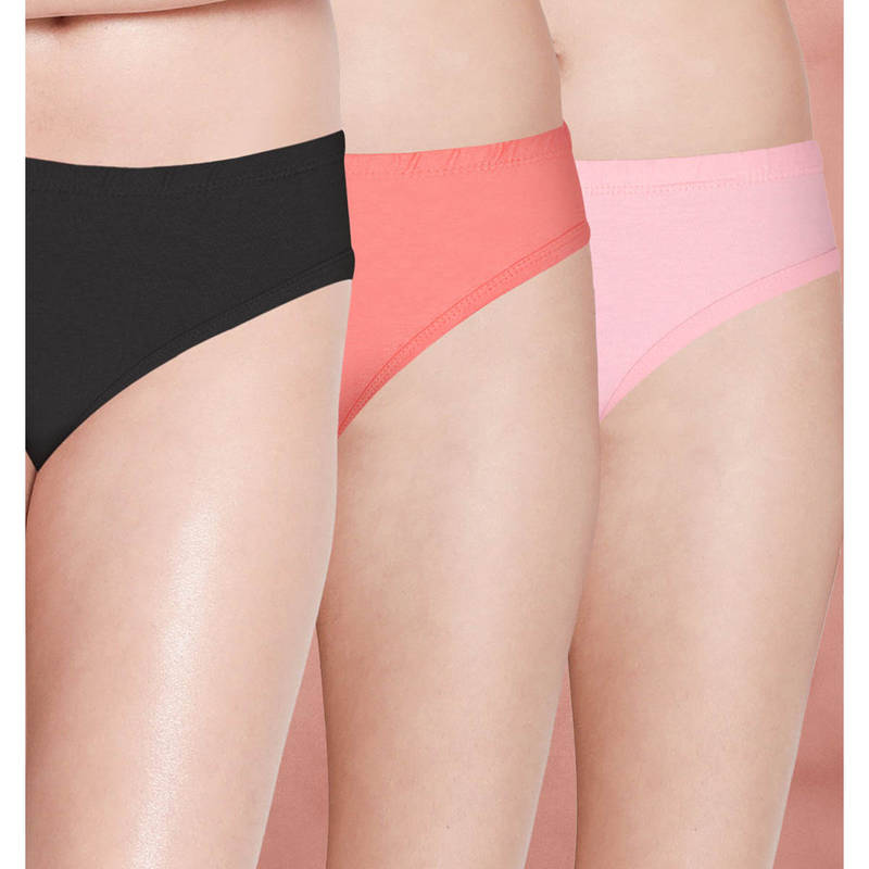 Shyaway Women Multi-Color Solid Briefs (Pack of 3) (2XL)