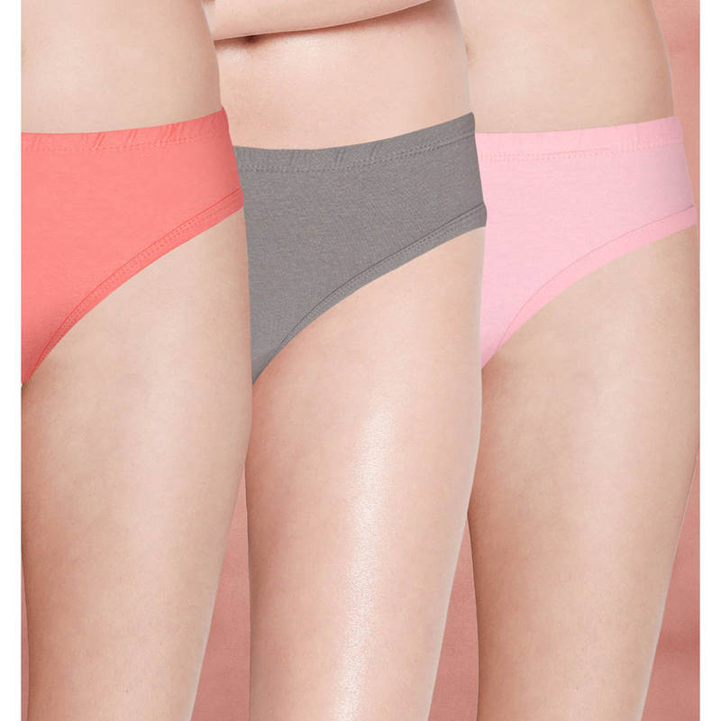 Shyaway Women Multi-Color Solid Briefs (Pack of 3) (2XL)