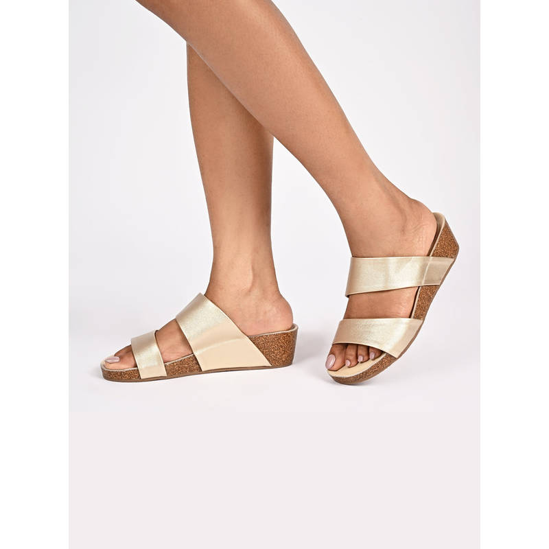 SKO Alicante Cork Gold Wedges (UK 3)