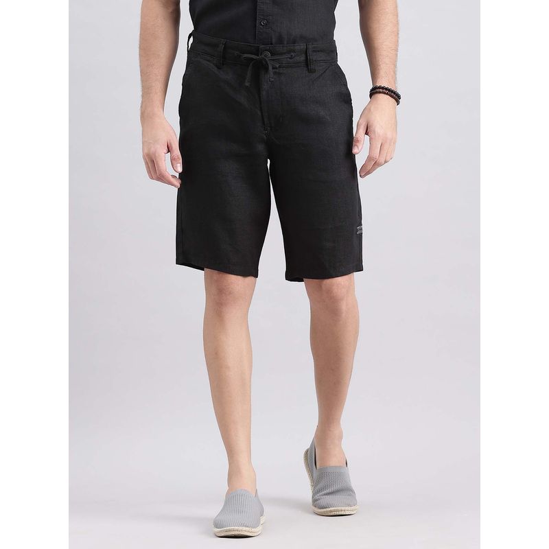 ROOKIES Black Slim Relaxed Fit Shorts (30)