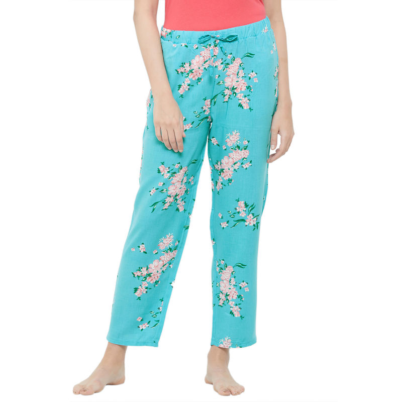 SOIE Women's Botanical Print Pyjama - Blue (L)