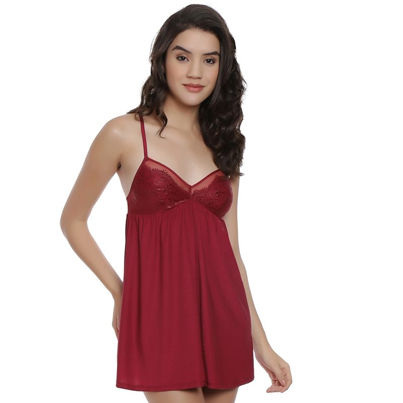 Amante Red Christmas Collection Fashion Lacy Babydoll (M)