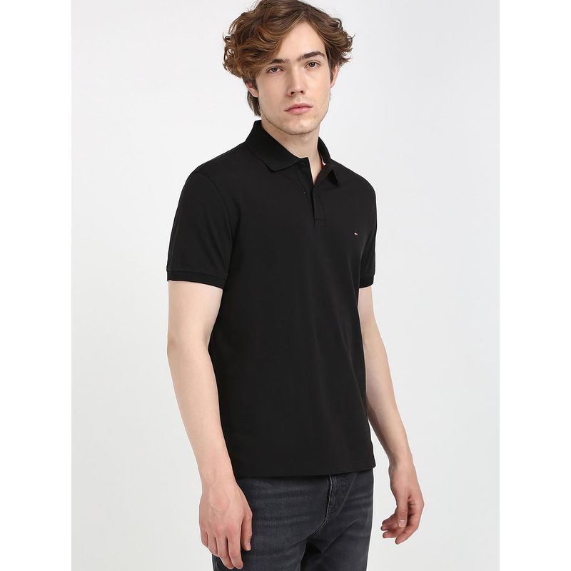 Tommy Hilfiger Men Black Color Polo T-Shirt (S)