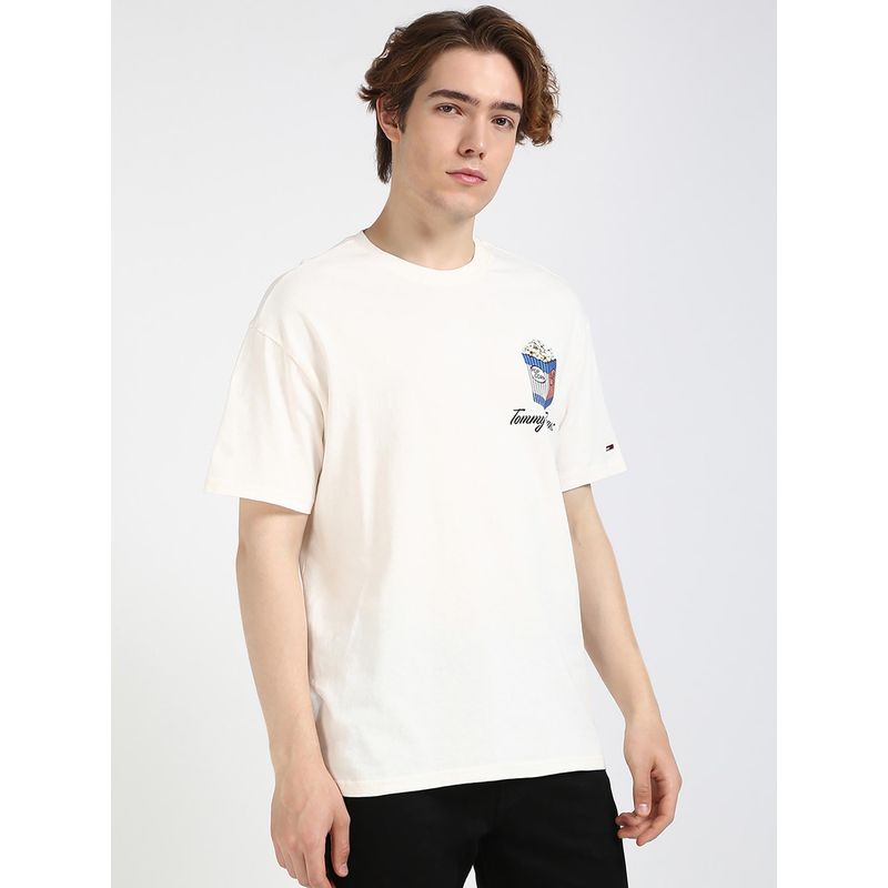 Tommy Hilfiger Men Cream Color T-Shirt (S)