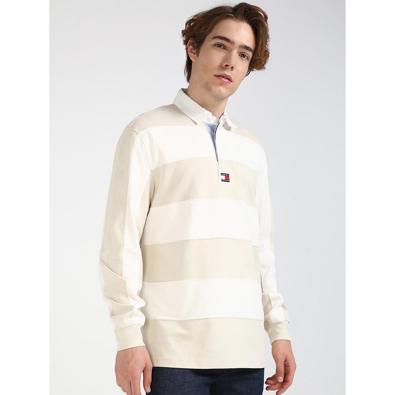 Tommy Hilfiger Men Cream Color Polo T-Shirt (S)