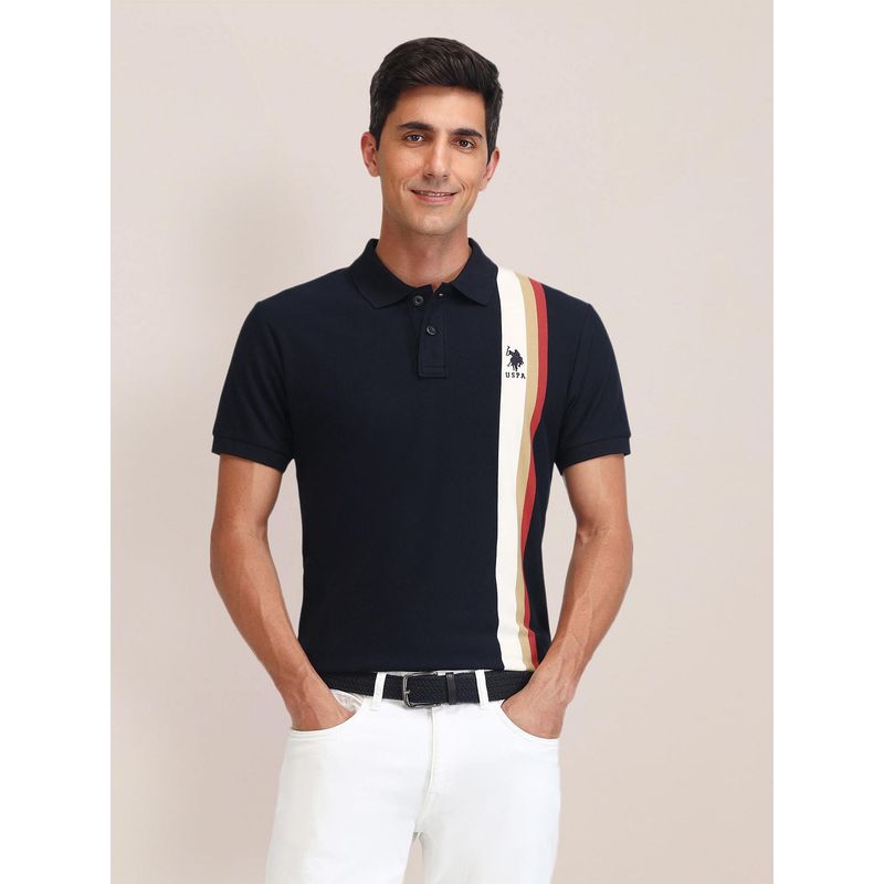 U.S. POLO ASSN. Regular Fit Vertical Striped Polo T-Shirt (XL)
