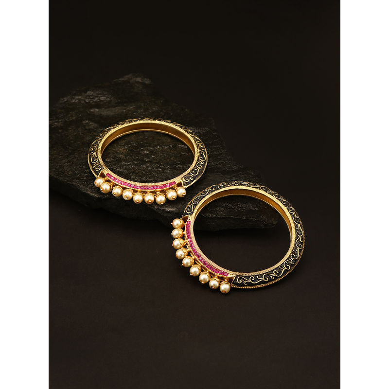 Priyaasi Women Set of 2 AD Studded Bangles main image 0