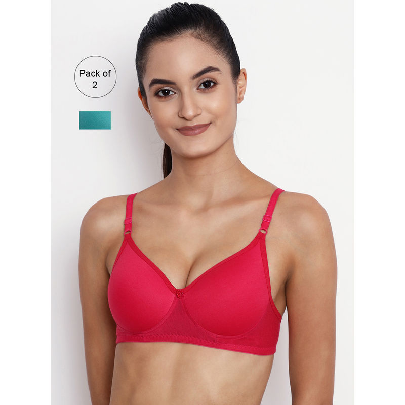 Abelino Pack Of 2 Non-wired Lightly Padded T-shirt Bras. - Multi-Color (36B)
