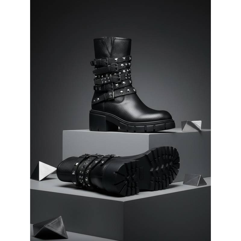 EZOK Black Casual Boots for Women (EURO 37)