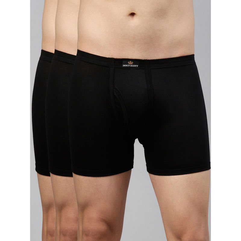 Dixcy Scott Mens Legend Trunk Regular Fit Solid Innerwear (Pack Of 3) (M)