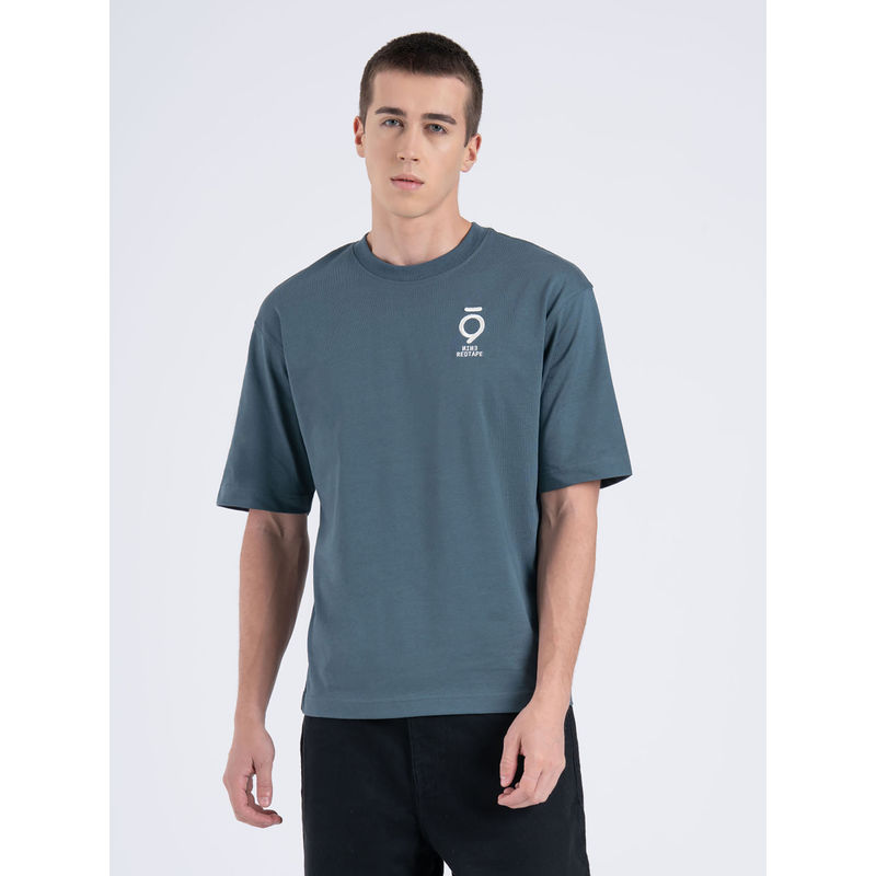 Red Tape Grey Printed Oversized Fit T-Shirt (XL)