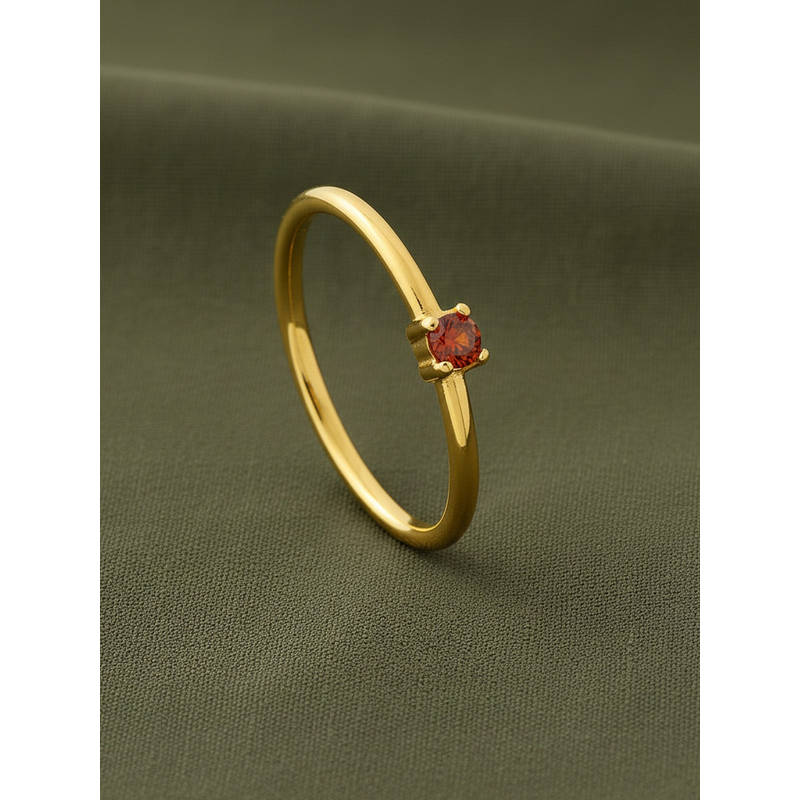 ELRA Red Stainless Steel 18K Gold Plated Ring (7)